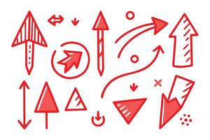 Arrows Collection, Red Directional Signs, Up, Down, Left, Right, Navigation Icons Set vector