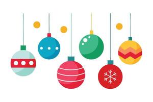 Flat Design Ornaments Hanging with Golden Dots and White Background vector