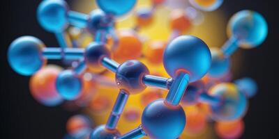 Abstract Molecular Structure With Colorful Spheres photo