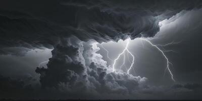 A large storm cloud with lightning coming out of it photo