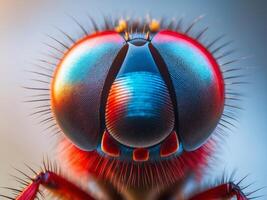 A close up of a fly's eye photo