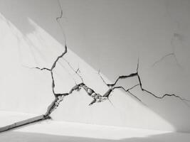 A crack in a wall with a crack in it photo