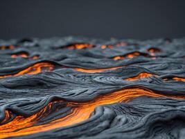 Lava flows on the surface of the earth photo