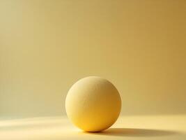 Happy yellow ball on warm yellow background symbolizing joy and positivity in an uplifting setting photo