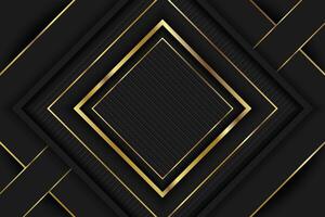 Abstract template luxury square geometric overlap layer on dark background with glitter and golden lines with copy space for text. stock illustration vector
