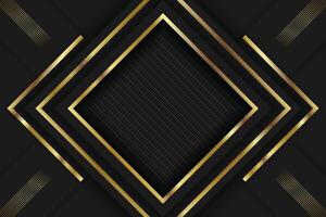 Luxury arrow Gold line Background VIP with black metal texture in 3d abstract style. stock illustration vector