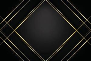 Luxury abstract background with golden lines on dark backdrop concept 3d style vector