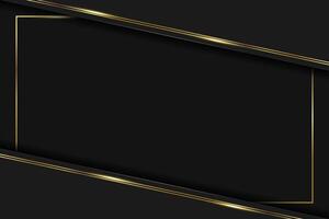 Black luxury background with gold lined frame, minimal scene, empty space for use showcase beauty and cosmetics product or text. stock illustration vector