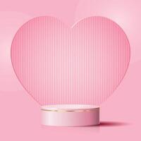 Pink background with cylinder podium geometric platform Abstract mockup product display. Minimal scene. vector