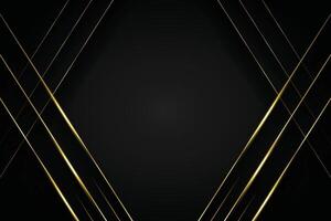 Abstract template black and grey geometric with golden line layer on black background. Luxury style. Frame background. stock illustration vector