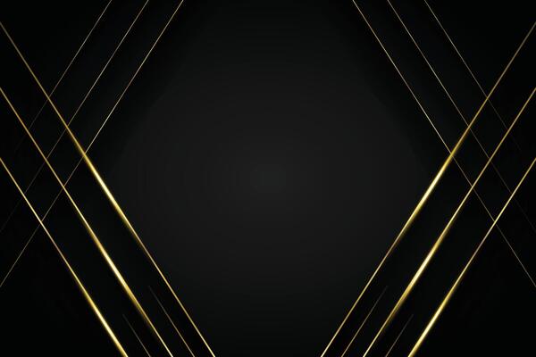 Abstract template black and grey geometric with golden line layer on black background. Luxury style. Frame background. stock illustration