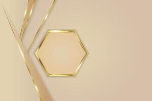 Luxury hexagon golden abstract background vector