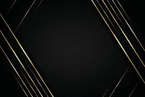 Abstract black background with line gold in paper cut style. stock illustration vector