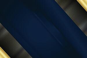 Abstract golden lines diagonal overlapping on blue background vector