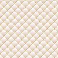 Light diamond shape upholstery luxury background with golden buttons vector