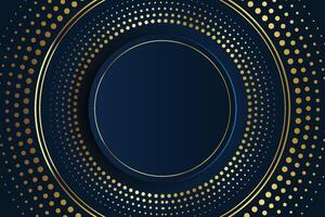 Premium background design with golden dotted circle on dark backdrop vector