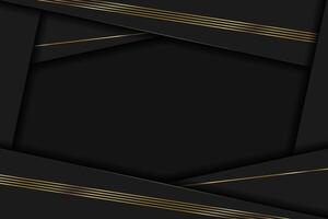 Black luxury background with gold lines, minimal scene, empty space for use showcase beauty and cosmetics product or text. stock illustration vector