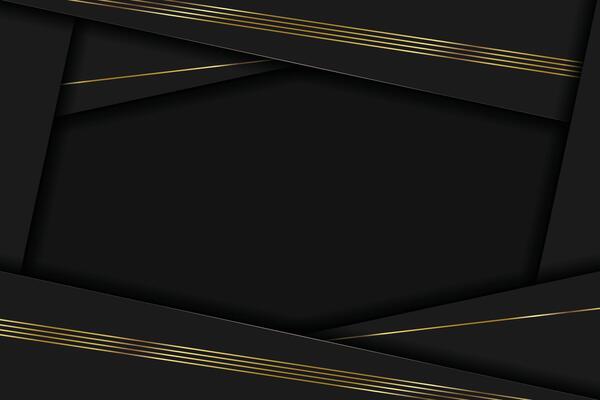 Black luxury background with gold lines, minimal scene, empty space for use showcase beauty and cosmetics product or text. stock illustration