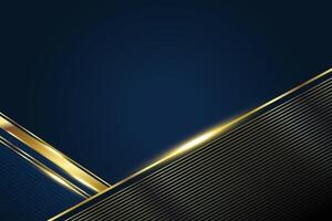 Luxury Golden lines on dark blue gradient color background vector