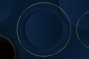 Luxury Golden line on dark blue rounded blocks with blue color background vector