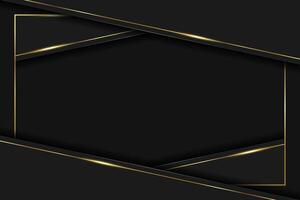 Modern luxury golden frame background overlap layer on dark and shadow black space with abstract style for design. stock illustration vector