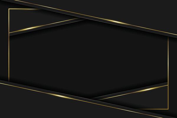 Modern luxury golden frame background overlap layer on dark and shadow black space with abstract style for design. stock illustration