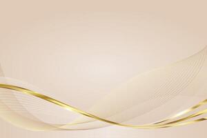 Elegant golden lines on a cream color luxury background vector