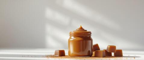 Smooth Caramel Sauce with Caramel Candy Cubes photo