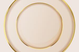 Luxurious light peach color background with golden circles vector