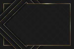 Black luxury background with frame gold lines, minimal scene, empty space for use showcase beauty and cosmetics product or text. stock illustration vector