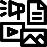 Content Marketing, Content Optimization, Digital Marketing Outline Icon vector
