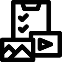 Content Management, Content Managing, Multimedia Management Outline Icon vector