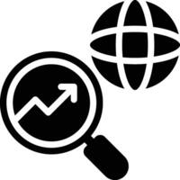 Global SEO, Global Search, Search Engine Glyph Solid Icon vector