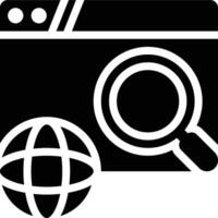 Website Search, Web Search, Search Engine Glyph Solid Icon vector