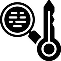 Keyword Analysis, Keyword Research, Search Engine Glyph Solid Icon vector