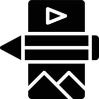 Content Creation, Content Writing, Content Management Glyph Solid Icon vector