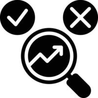 AB Testing, SEO Testing, SEO Evaluation Glyph Solid Icon vector