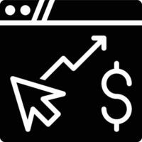Paid Traffic, Paid, Pay Per Click Glyph Solid Icon vector