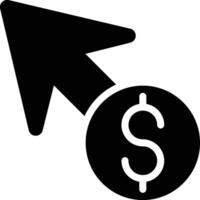 Pay Per Click, Cost Per Click, Paid Advertising Glyph Solid Icon vector