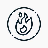 Design Illustration graphic of fire icon with line style. Suitable for UI, mobile design, web design, etc. vector