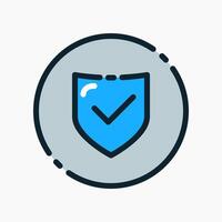 Design Illustration graphic of protection symbol icon with colored line style. Suitable for UI, mobile design, web design, etc. vector