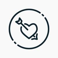 Design Illustration graphic of Heart with Arrow icon with line style. Suitable for UI, mobile design, web design, etc. vector