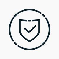 Design Illustration graphic of protection symbol icon with line style. Suitable for UI, mobile design, web design, etc. vector