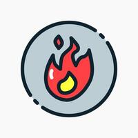 Design Illustration graphic of fire icon with colored line style. Suitable for UI, mobile design, web design, etc. vector