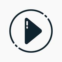 Design Illustration graphic of play button icon with glyph style. Suitable for UI, mobile design, web design, etc. vector