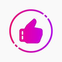 Design Illustration graphic of thumbs up symbol icon with gradient style. Suitable for UI, mobile design, web design, etc. vector