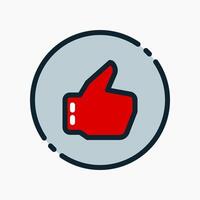 Design Illustration graphic of thumbs up symbol icon with colored line style. Suitable for UI, mobile design, web design, etc. vector