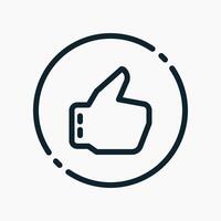 Design Illustration graphic of thumbs up symbol icon with line style. Suitable for UI, mobile design, web design, etc. vector