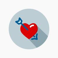 Design Illustration graphic of Heart with Arrow icon with flat style. Suitable for UI, mobile design, web design, etc. vector