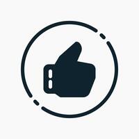 Design Illustration graphic of thumbs up symbol icon with glyph style. Suitable for UI, mobile design, web design, etc. vector